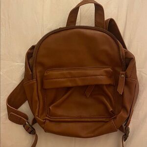 Brown Leather Mini Backpack